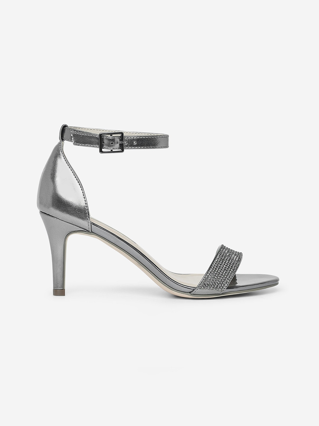 Buy DOROTHY PERKINS Women Gunmetal Toned Embellished Slim Heels Heels