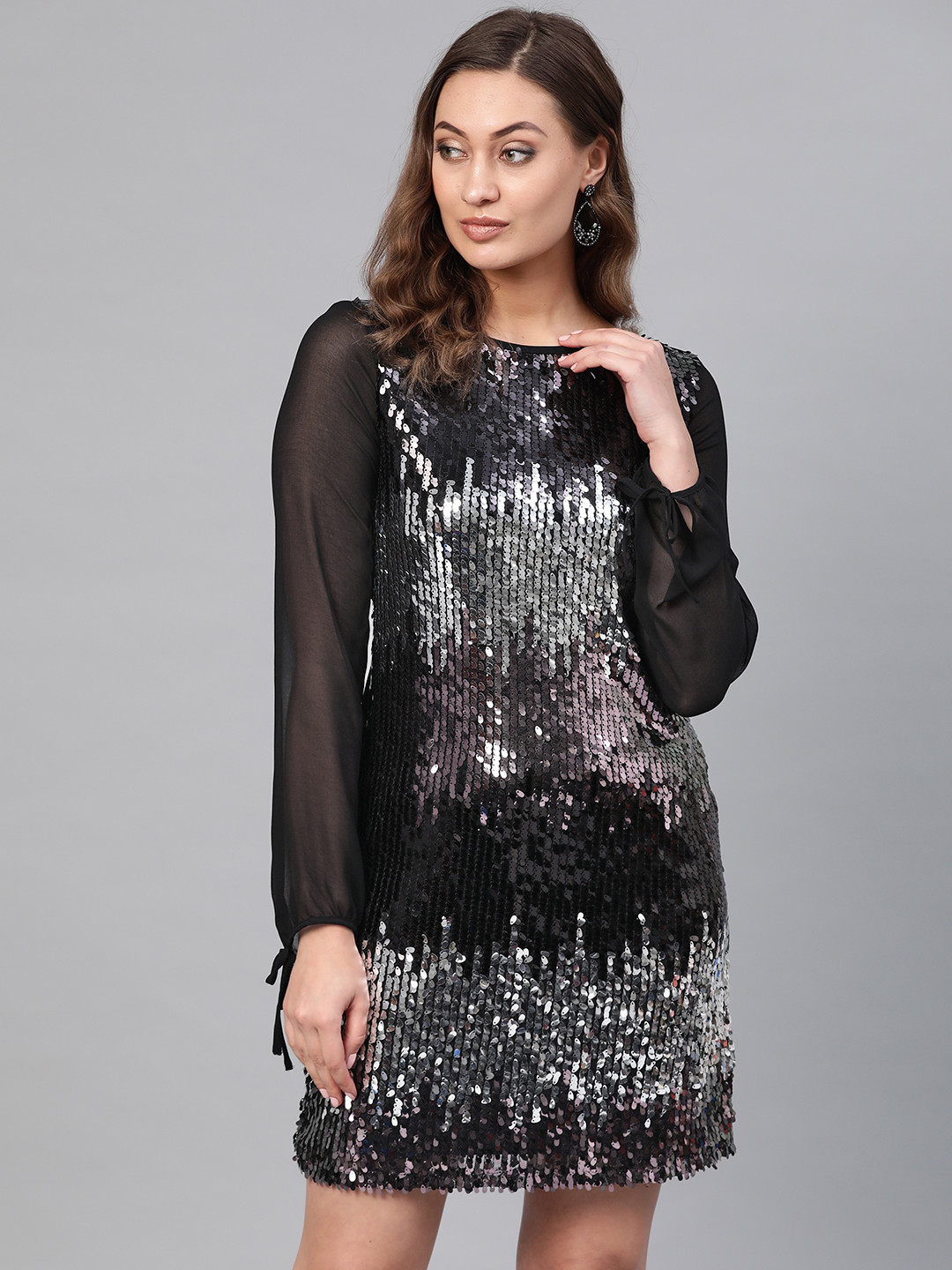 Buy DOROTHY PERKINS Women Black Sequinned Sheath Dress Dresses for