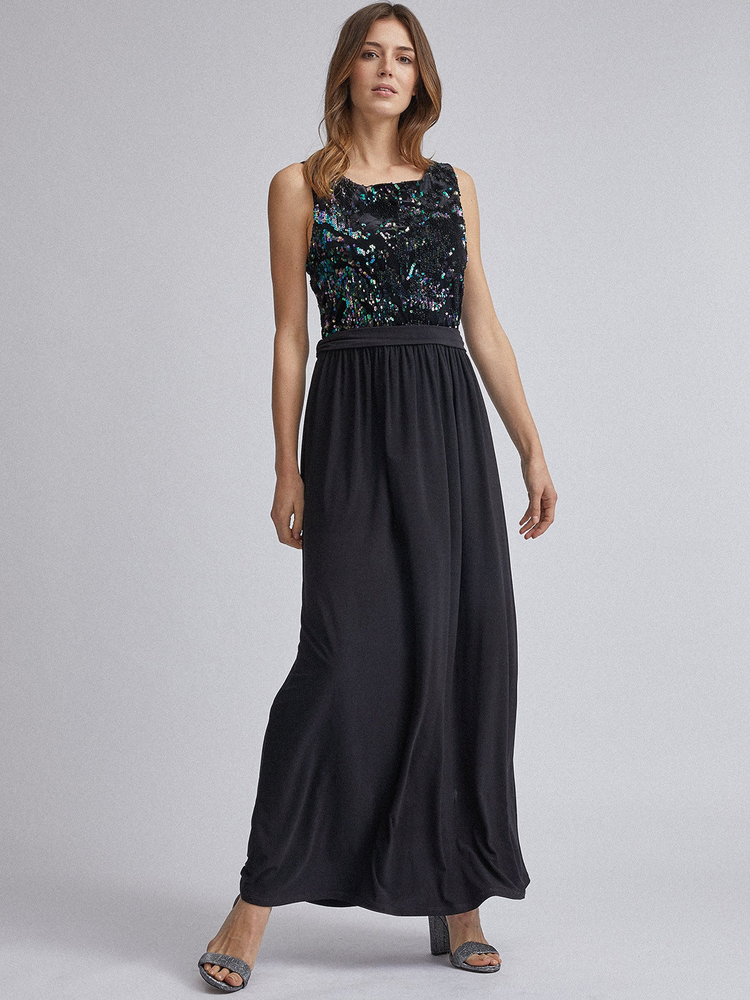 Buy DOROTHY PERKINS Women Black Sequinned Detail Maxi Dress Dresses