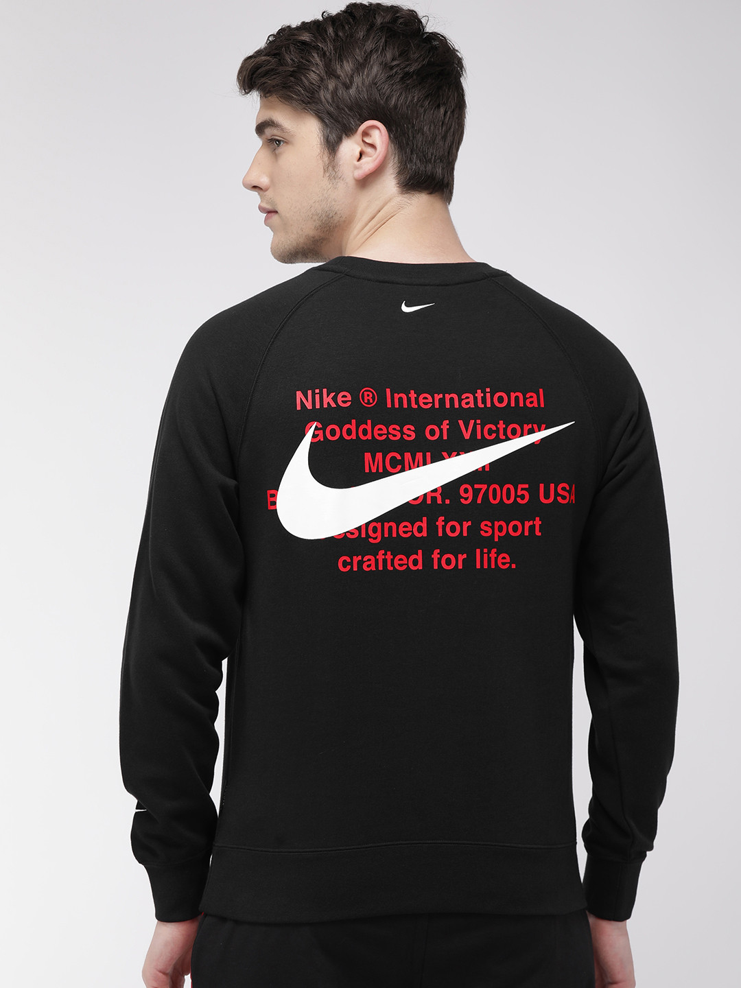 mens nike black sweatshirt red tick