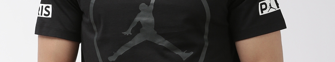 Buy Nike Men Black Printed PSG SS LOGO Round Neck Pure Cotton T Shirt ...