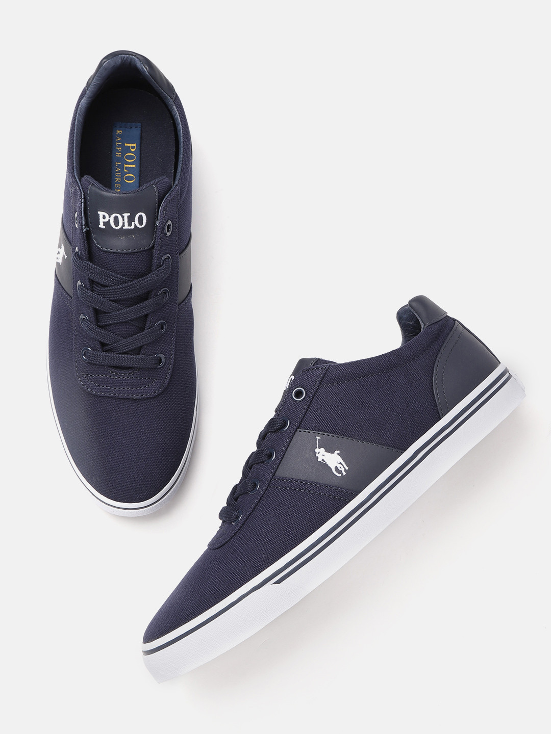 Buy Polo Ralph Lauren Men Navy Blue Solid Hanford Sneaker Casual
