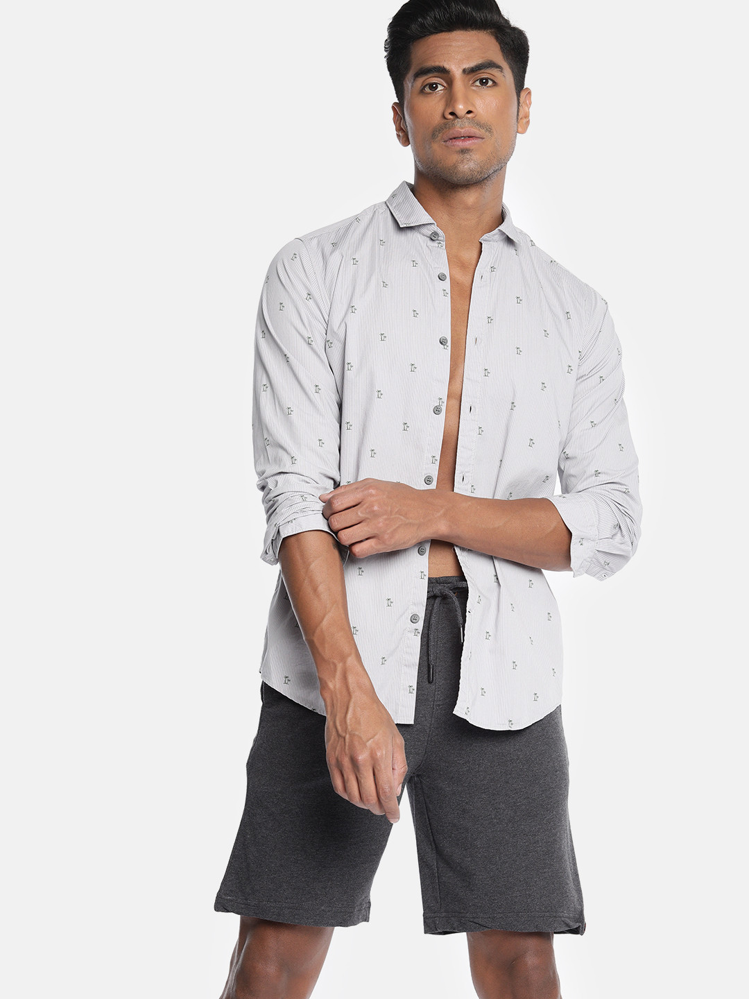 Buy Bareblow Men Charcoal Grey Solid Lounge Shorts Lounge Shorts for