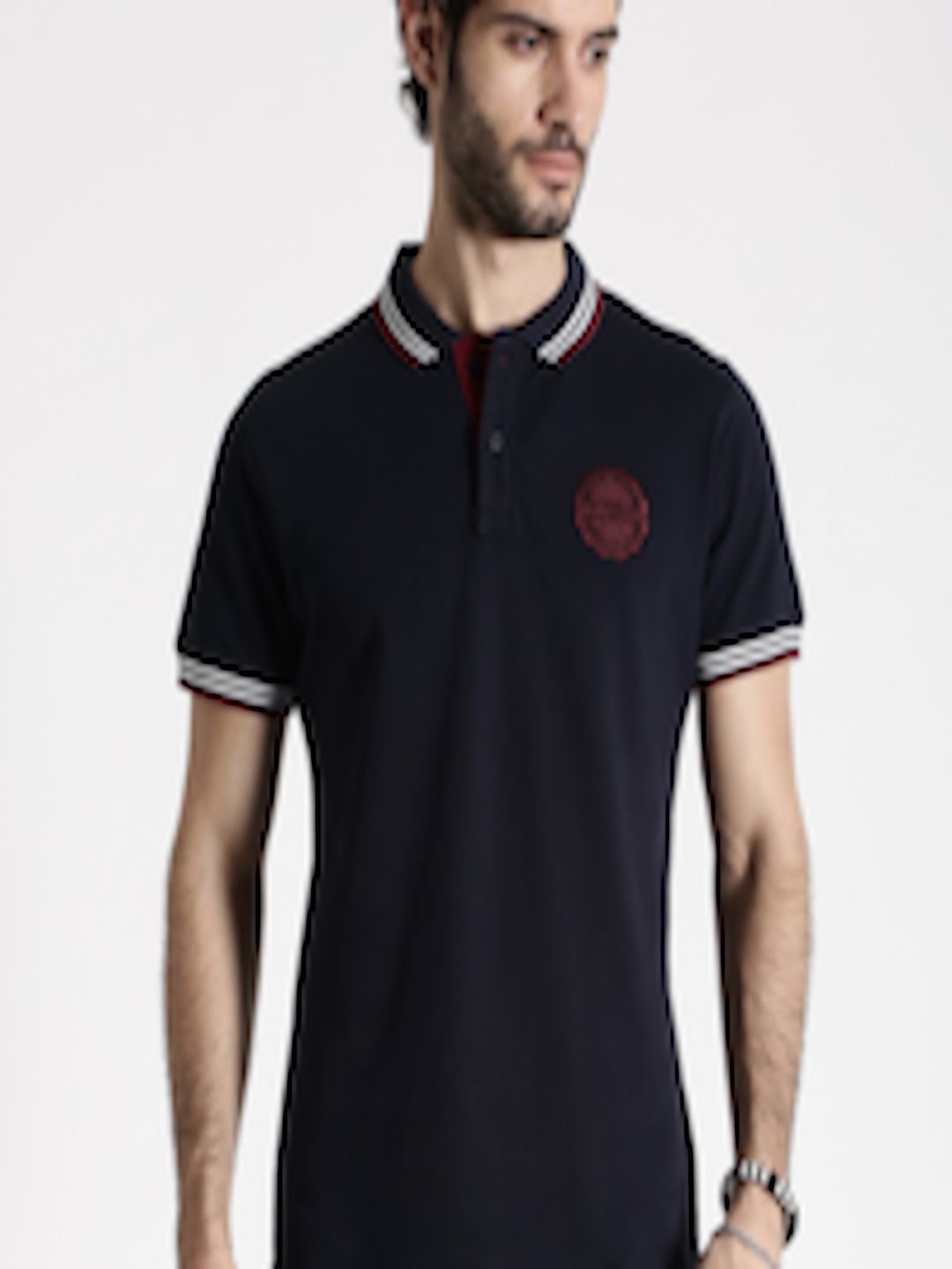 Buy Roadster Navy Polo Pure Cotton T Shirt - Tshirts for Men 1113074 ...