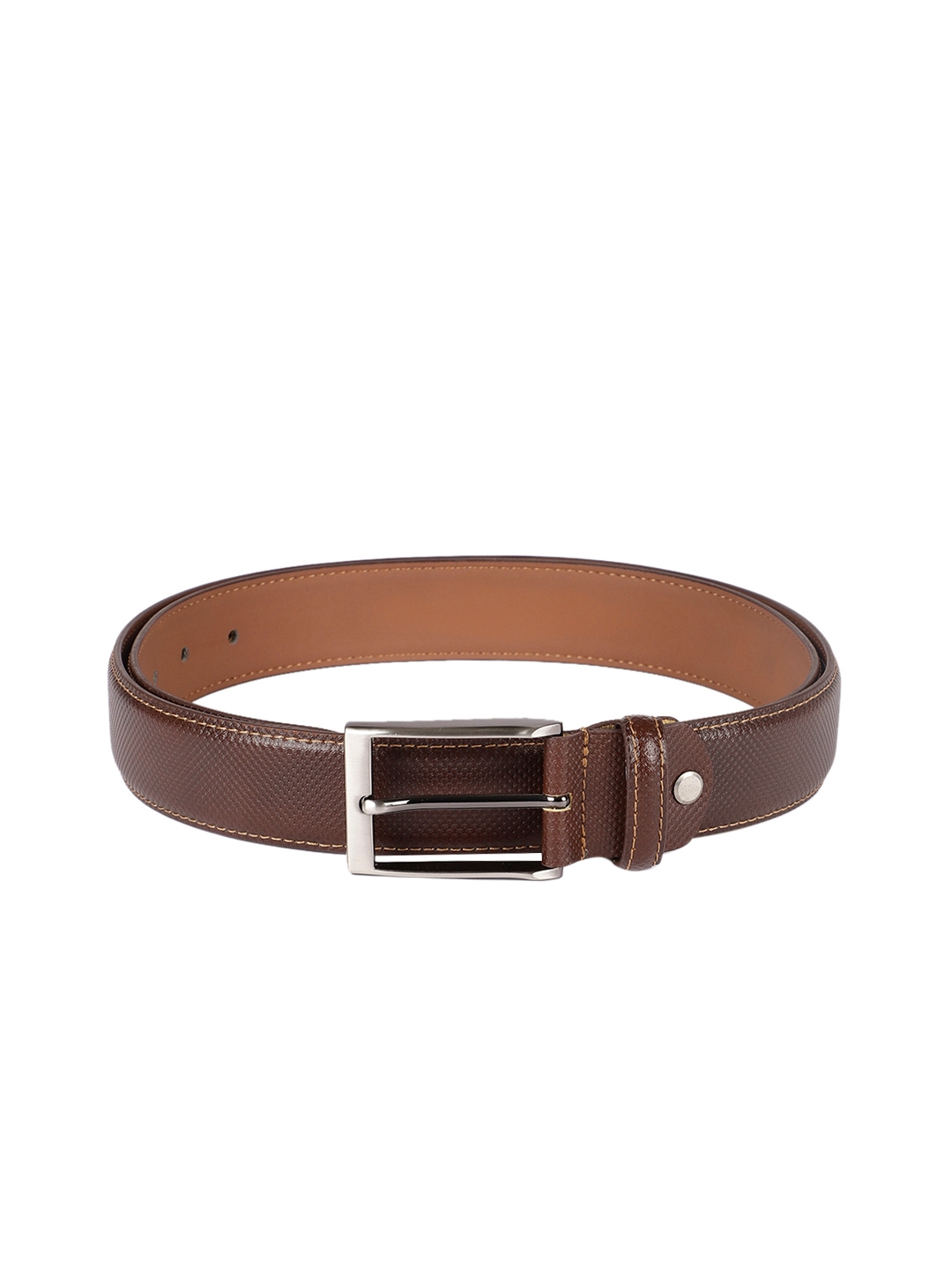 Buy Park Avenue Men Brown Textured Leather Belt - Belts for Men ...