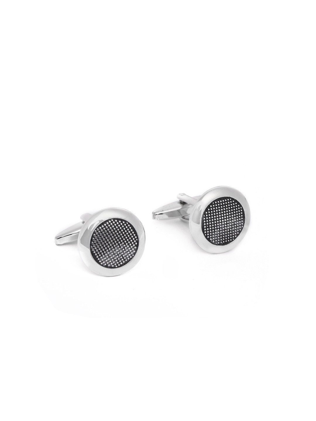 Buy Raymond Men Silver Toned Round Cufflinks Cufflinks for Men