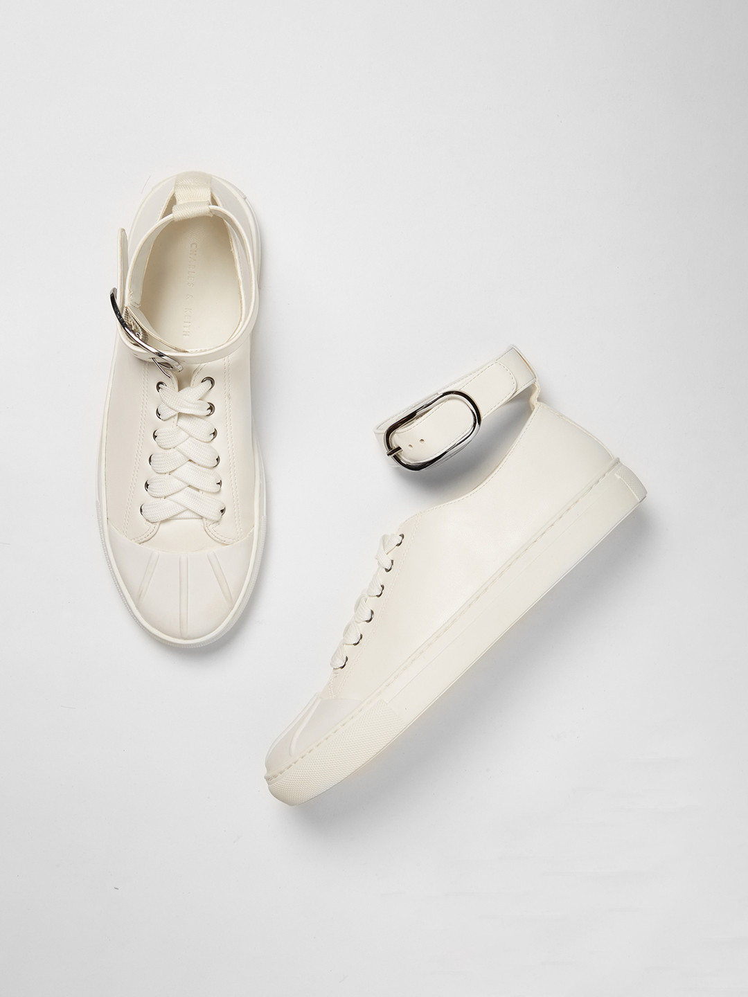 Buy CHARLES &amp; KEITH Women White Solid Sneakers Casual