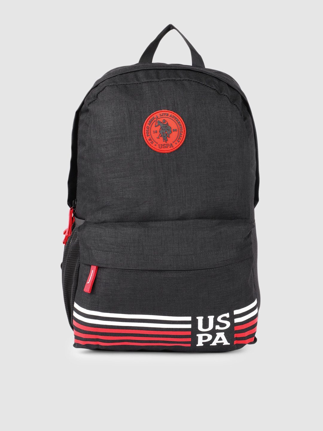 Buy U.S. Polo Assn. Unisex Black Graphic Backpack Backpacks for