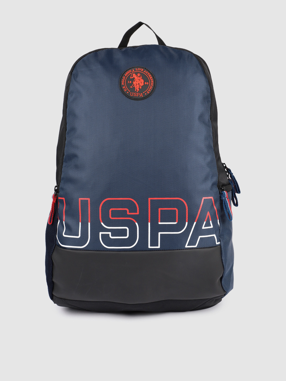 Buy U.S. Polo Assn. Unisex Navy Blue Brand Logo Backpack Backpacks