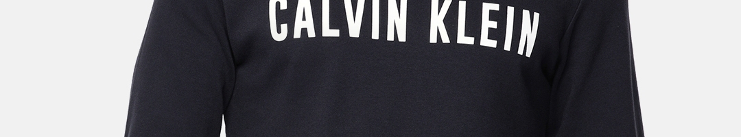 Buy Calvin Klein Jeans Men Navy Blue Printed Round Neck T Shirt ...