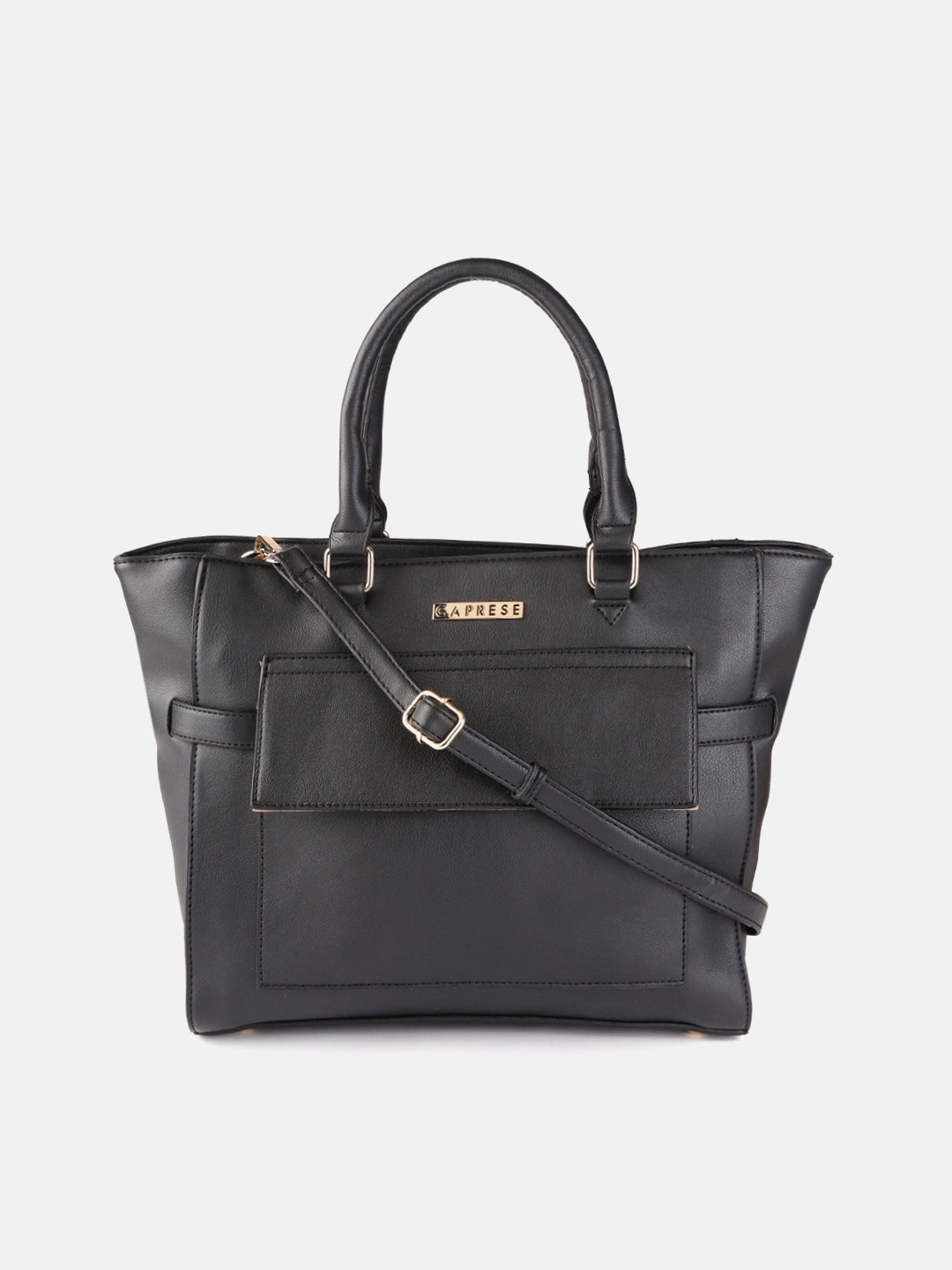 Buy Caprese Black Solid Handheld Bag - Handbags for Women 11152824 | Myntra