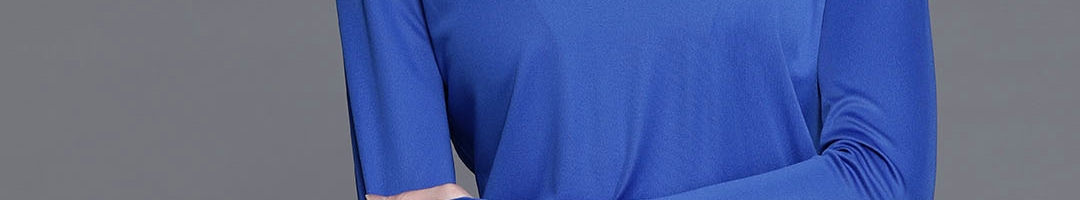 Buy Nike Women Blue Miler Running Solid T Shirt - Tshirts for Women ...