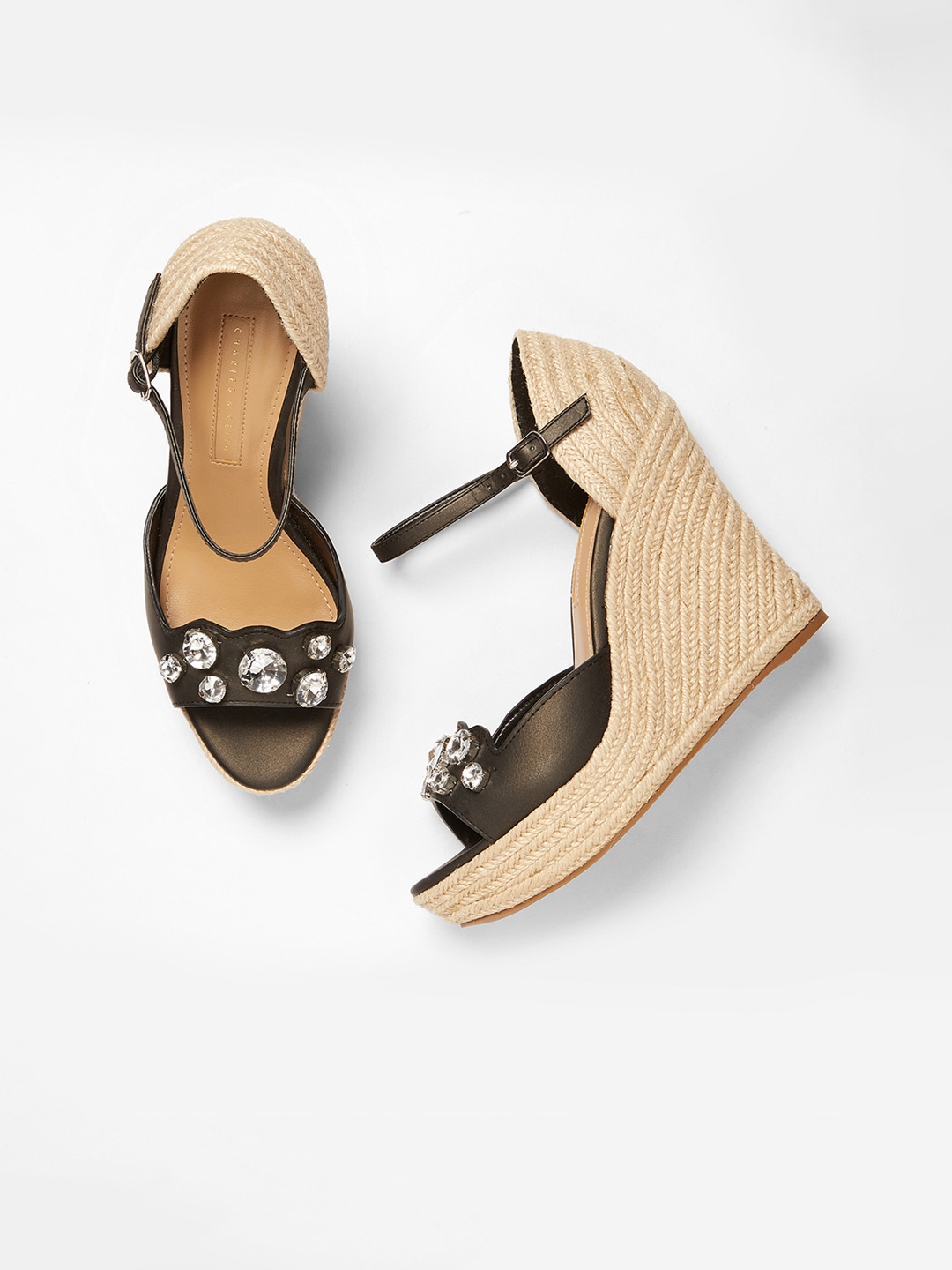 charles and keith black heels