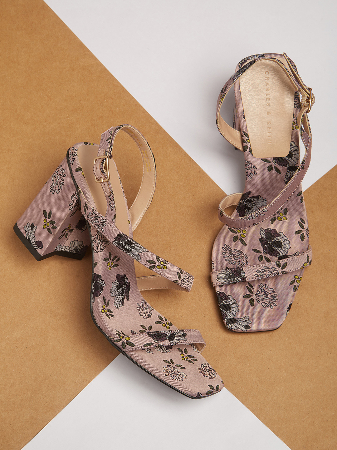 Buy CHARLES & KEITH Women Pink Printed Sandals - Heels for Women