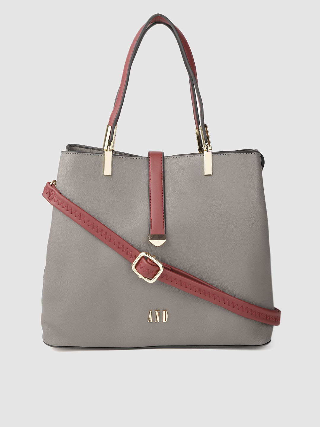 Buy AND Grey Solid Handheld Bag Handbags for Women 11159322 Myntra