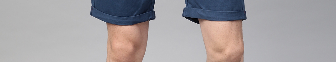 Buy Roadster Men Blue Solid Regular Fit Shorts - Shorts for Men ...