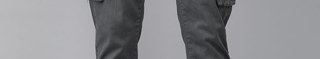 Buy Roadster Men Grey Joggers - Trousers for Men 11160610 | Myntra