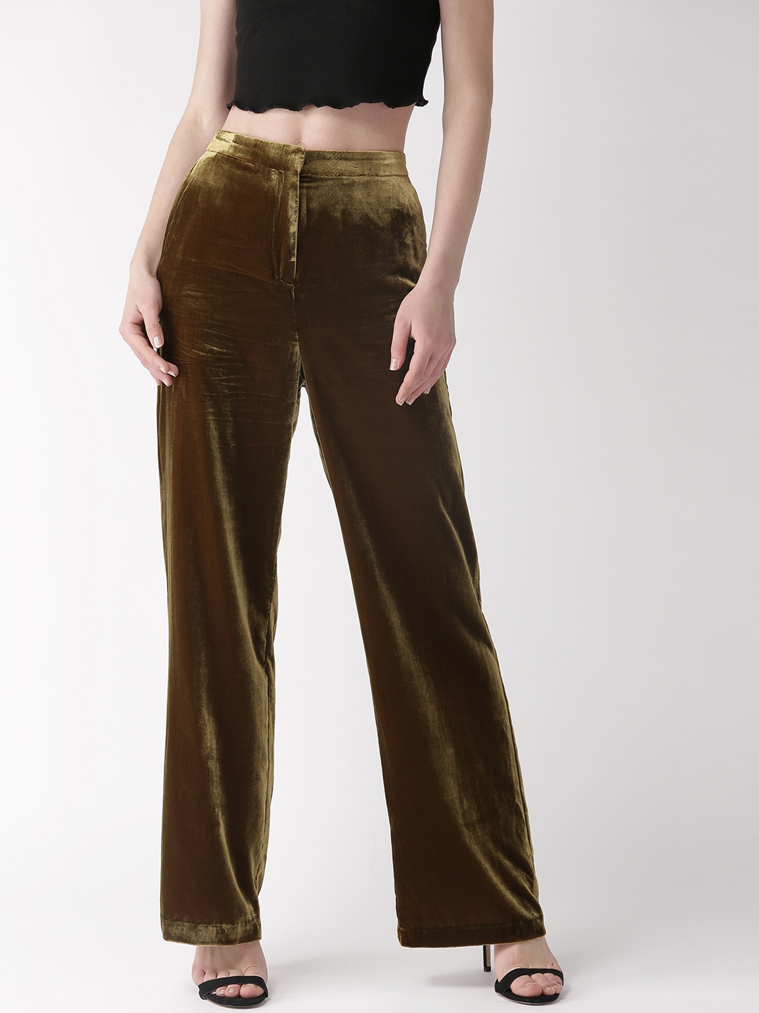 olive green flared pants