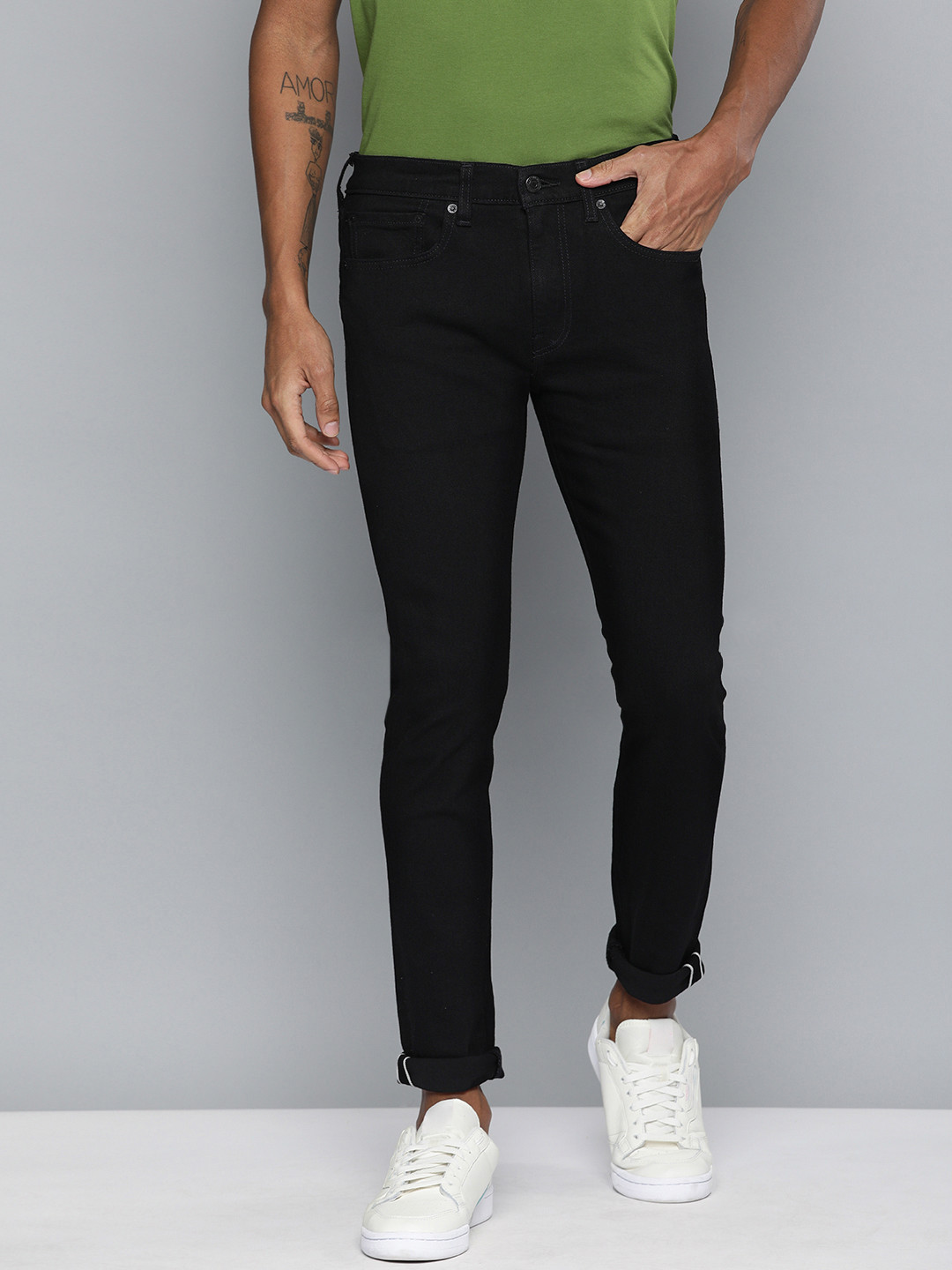 Buy Levis Men Black 519 Extreme Skinny Fit Mid Rise Clean Look