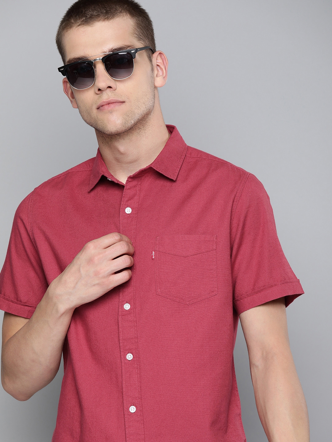 red levi shirt
