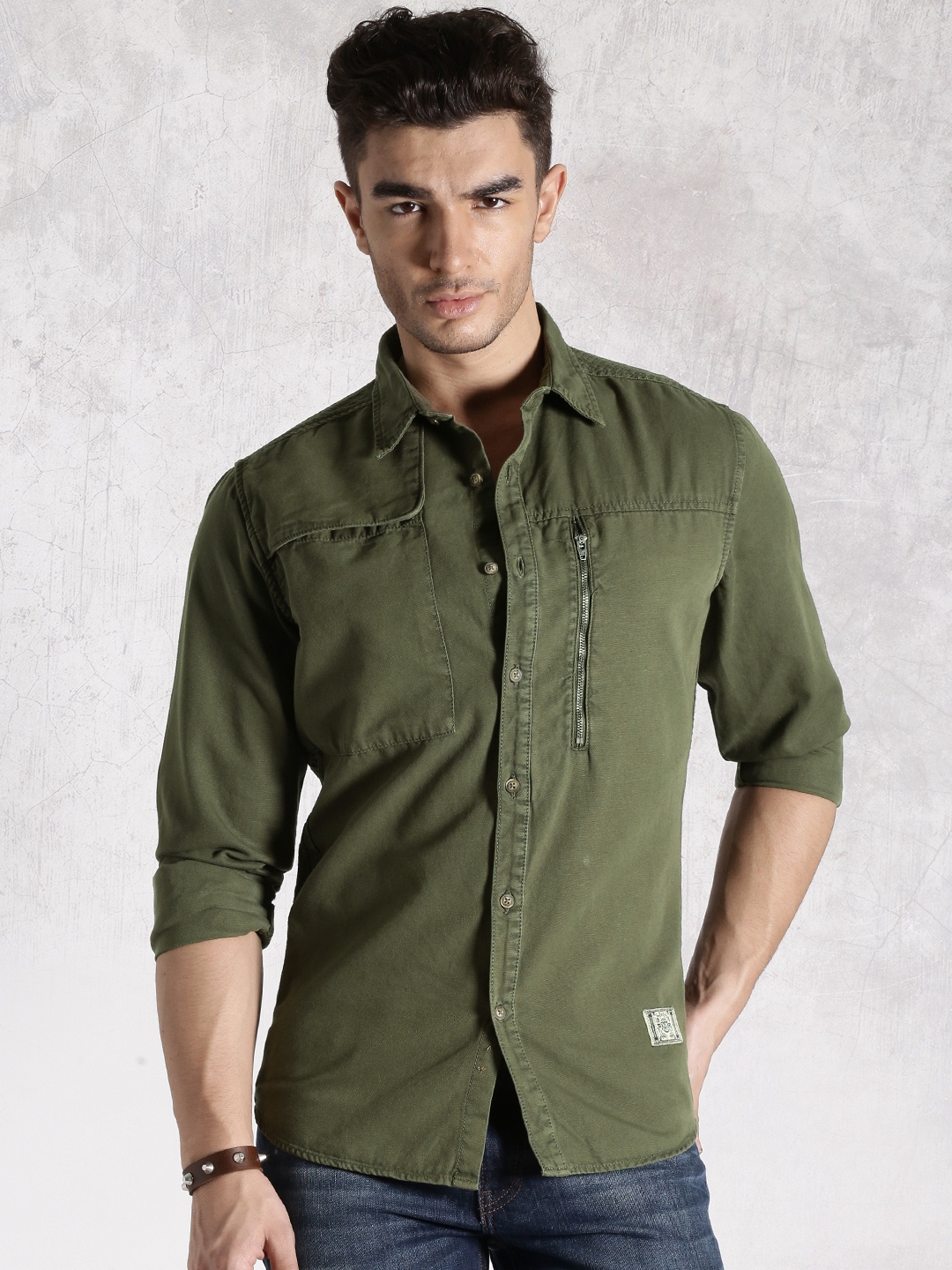 Buy RDSTR Olive Green Casual Shirt - Shirts for Men 1116758 | Myntra