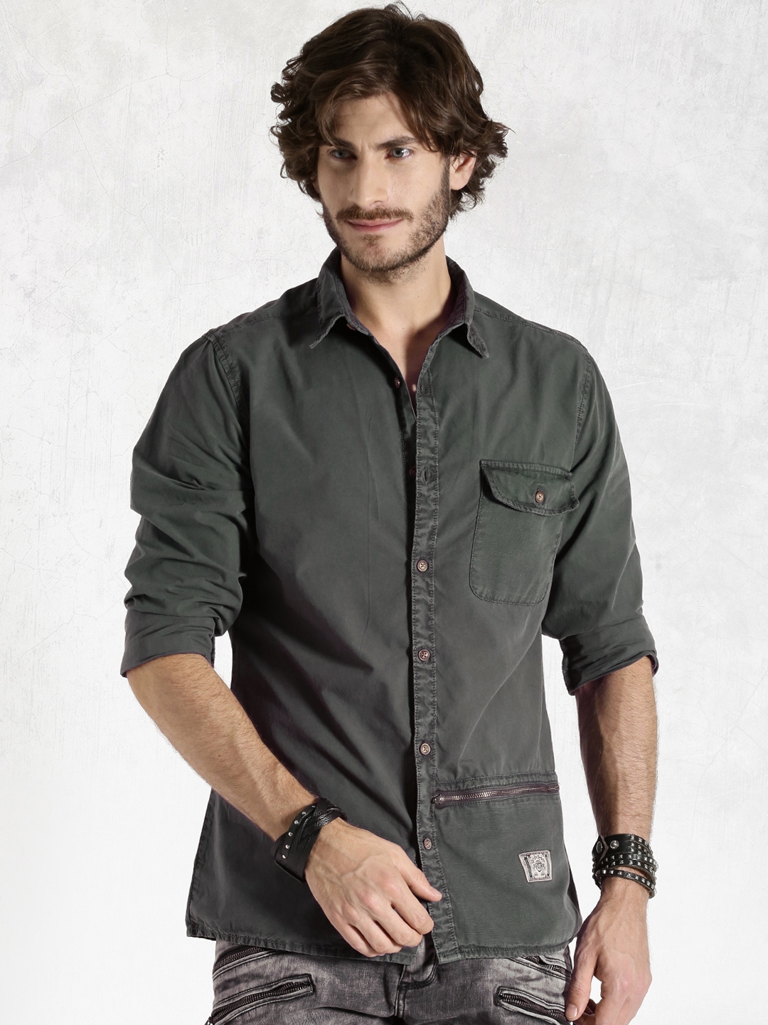 grey casual shirt