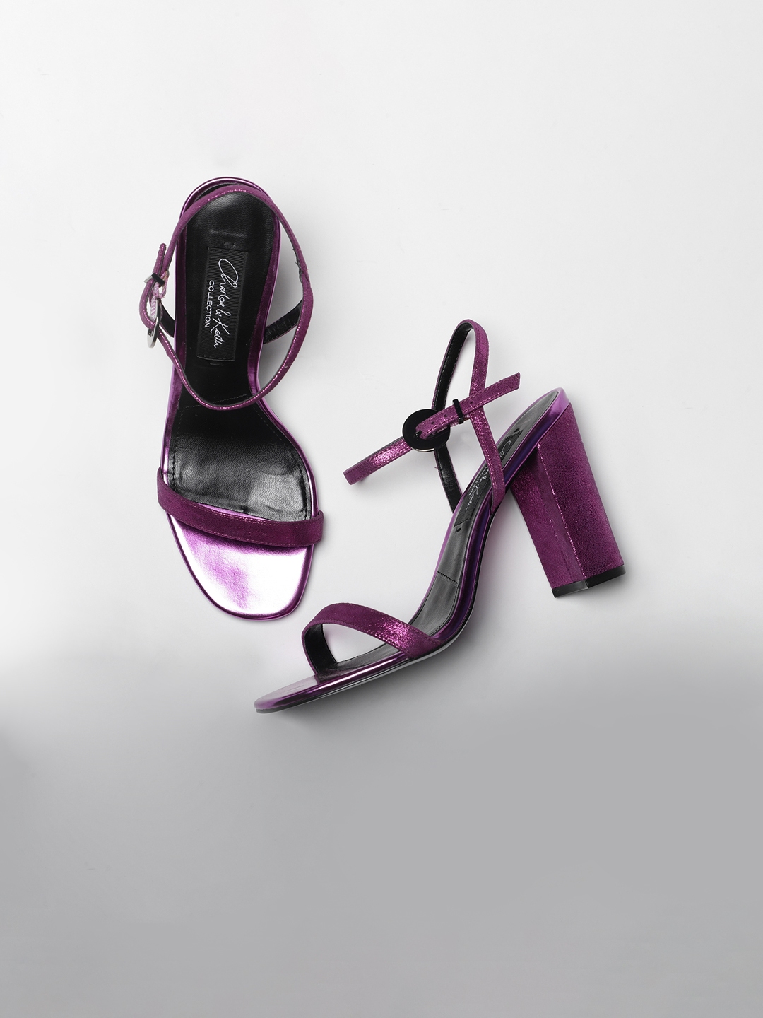 charles and keith purple heels