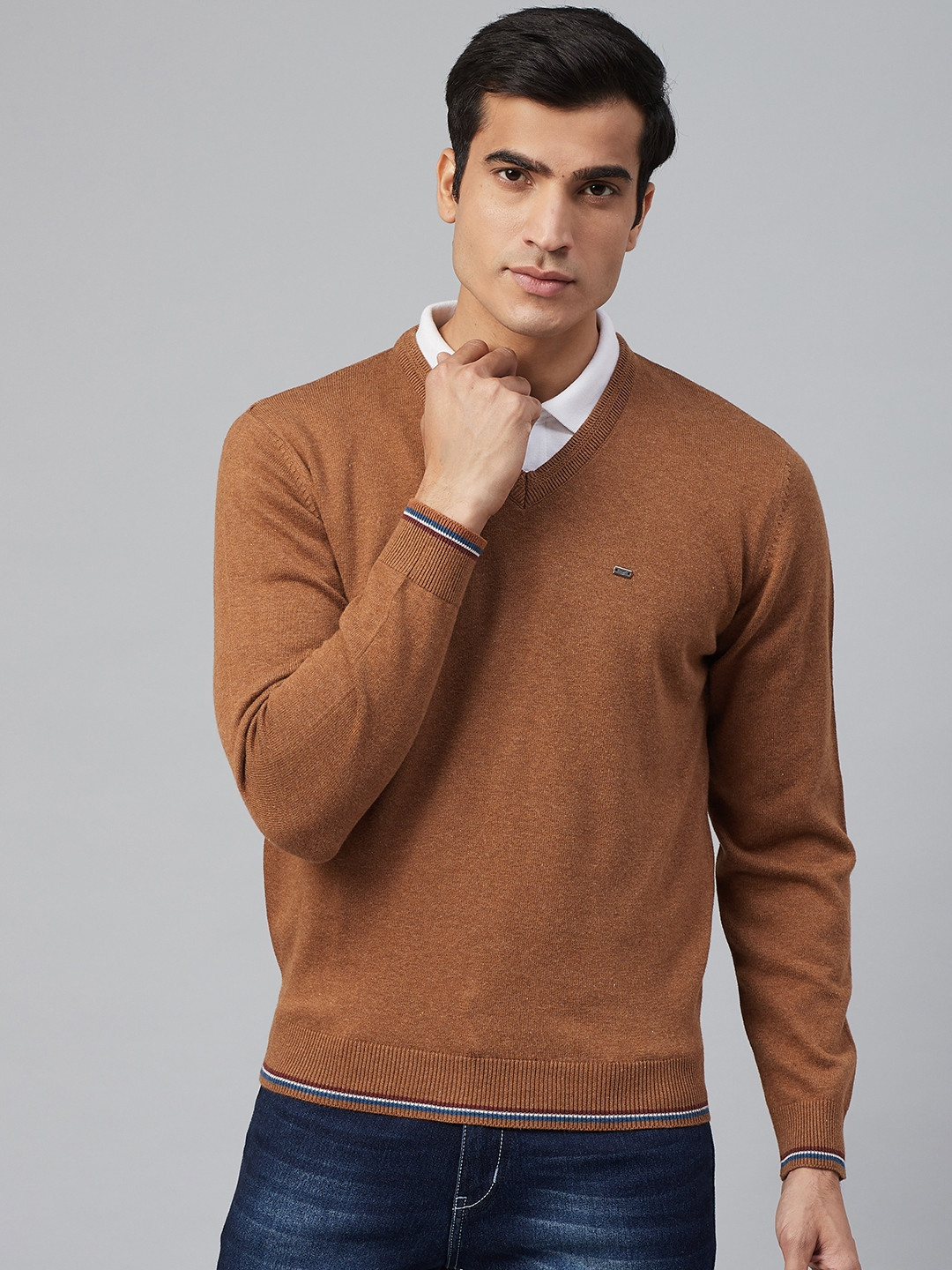 Buy Blackberrys Men Brown Solid Pullover Sweater - Sweaters for Men 11192288 | Myntra