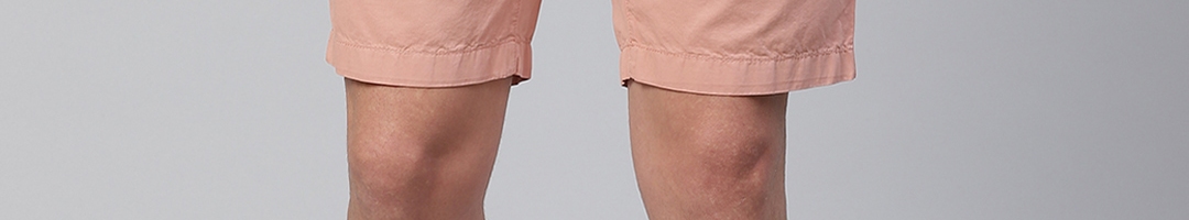 Buy Blackberrys Men Peach Coloured Solid Slim Fit Chino Shorts - Shorts ...