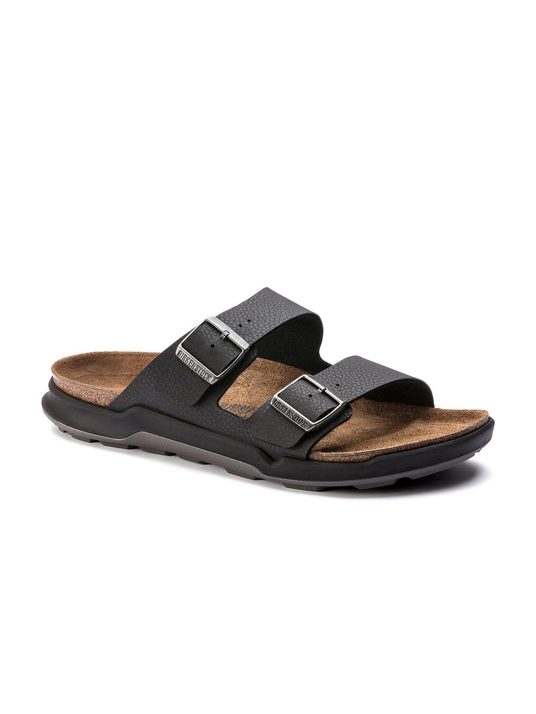 Buy Birkenstock Men Black Arizona Birko Flor Solid Regular Width Comfort Sandals - Sandals for 
