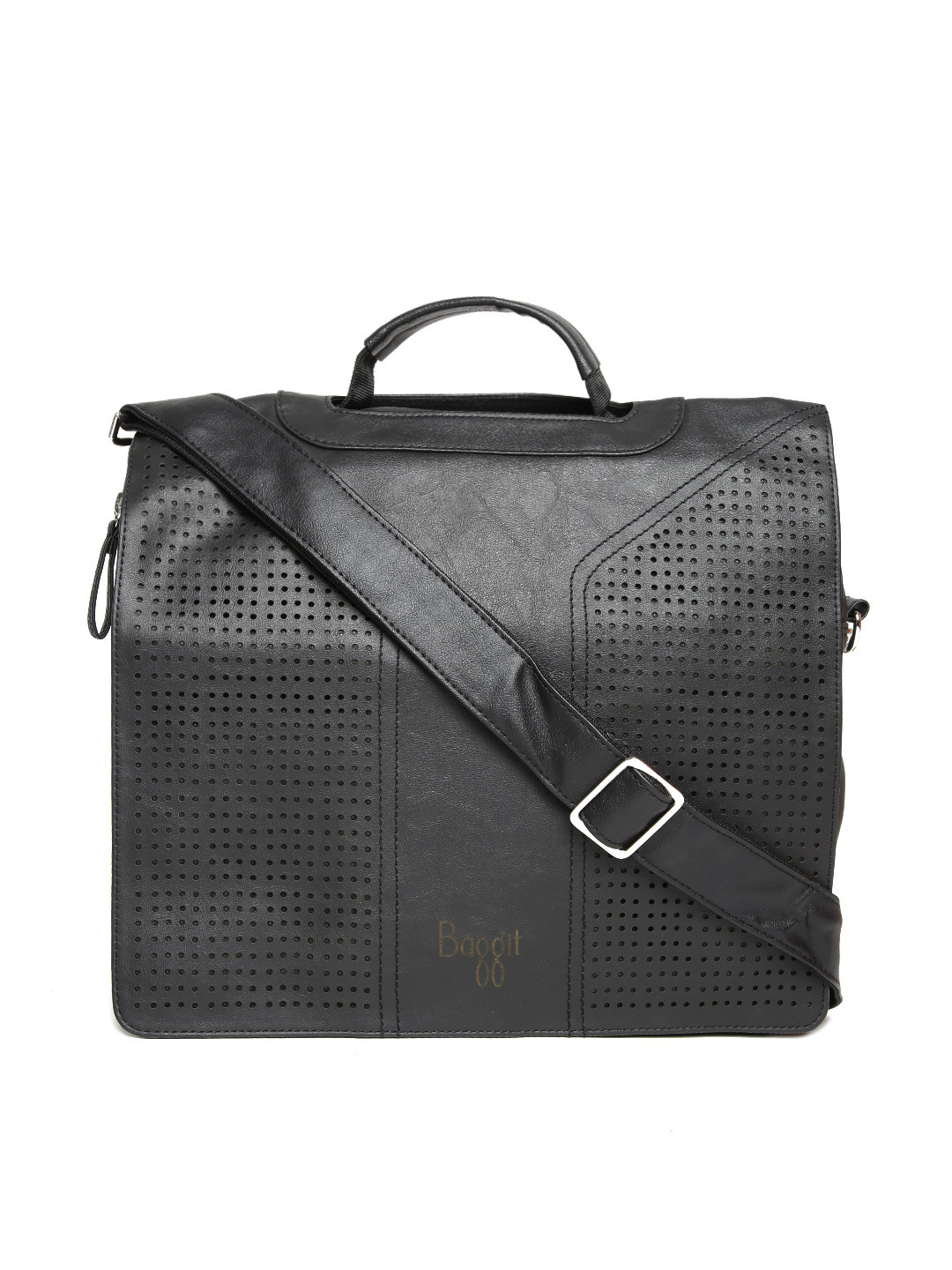 Buy Baggit Men Black Textured Laptop Bag With Shoulder Strap Laptop