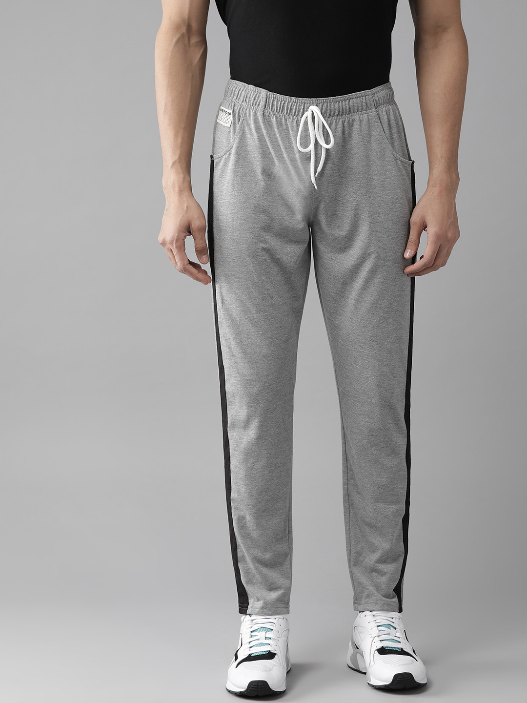 Buy Hubberholme Men Grey Melange Solid Track Pants Track Pants for