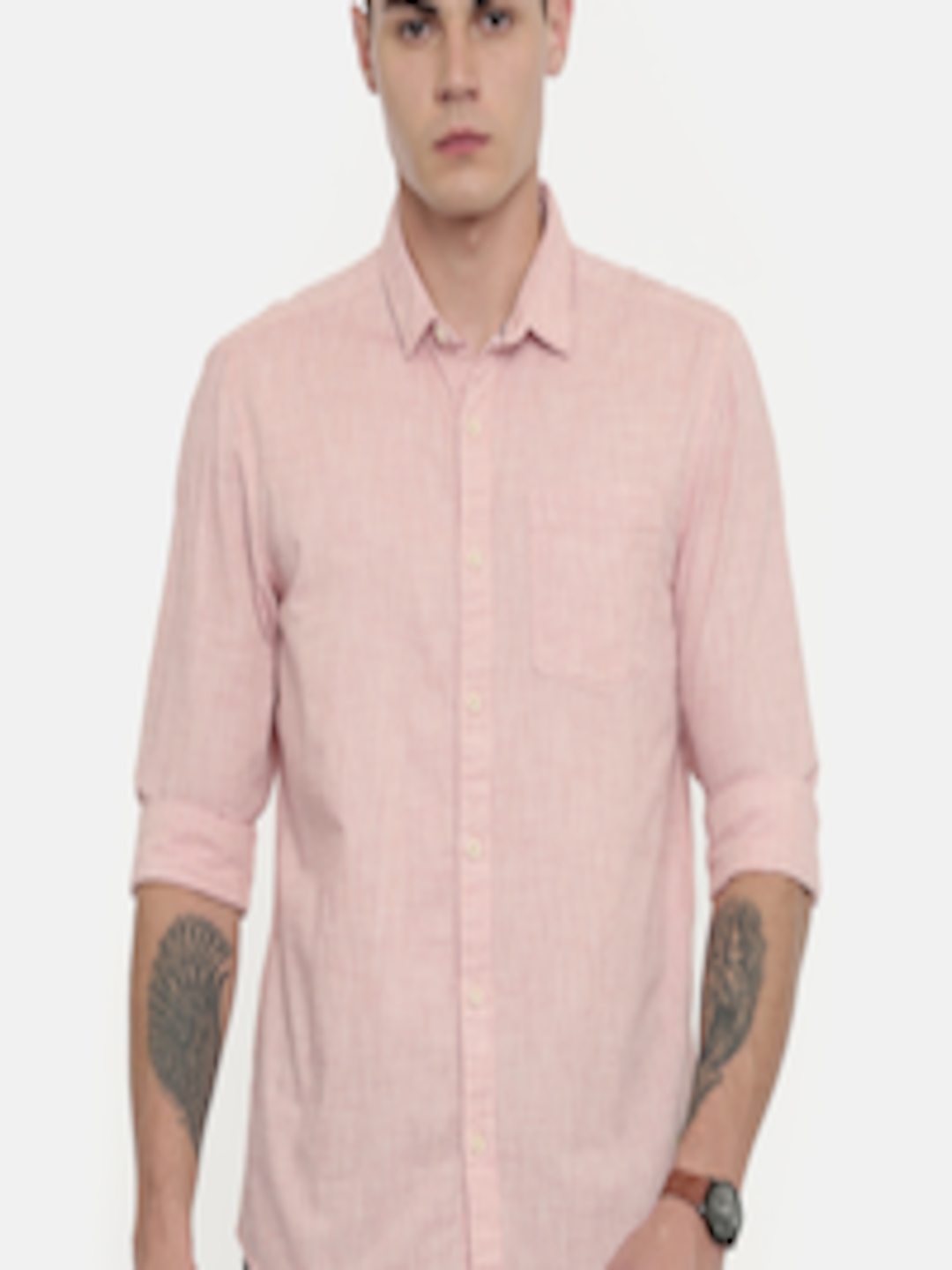 Buy Wrangler Men Pink Solid Regular Fit Casual Shirt - Shirts for Men ...