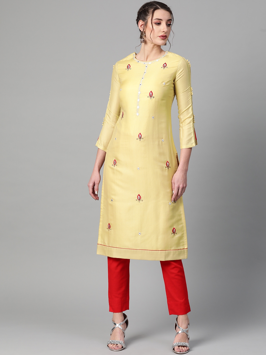 party wear kurta set on myntra