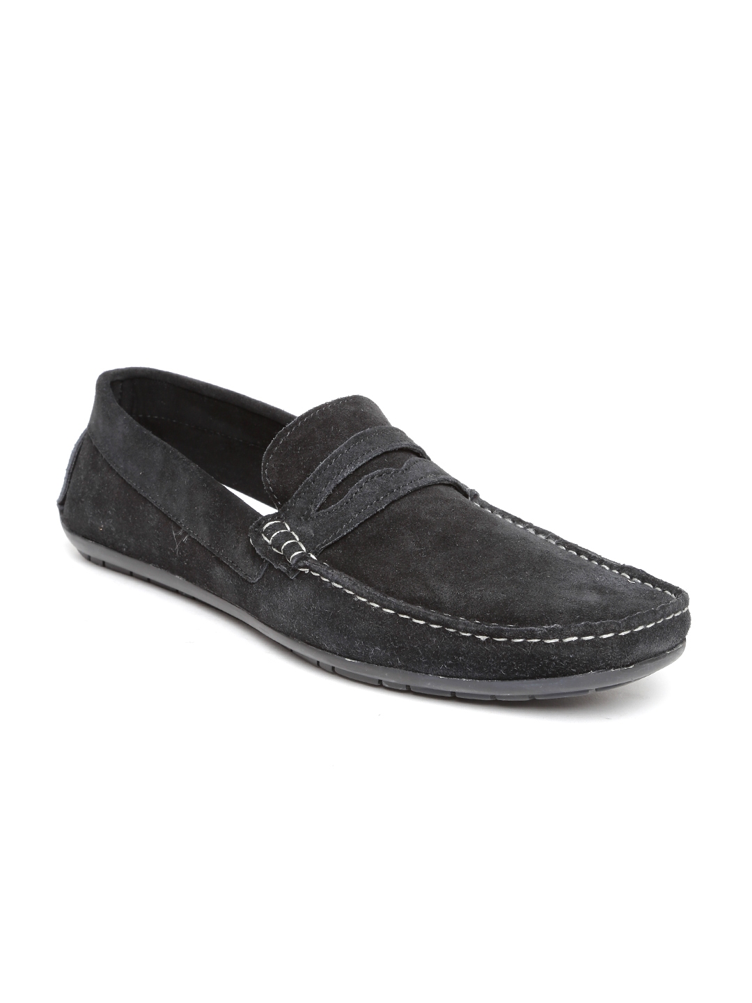 Buy Knotty Derby By Arden Men Black Suede Loafers - Casual Shoes for ...