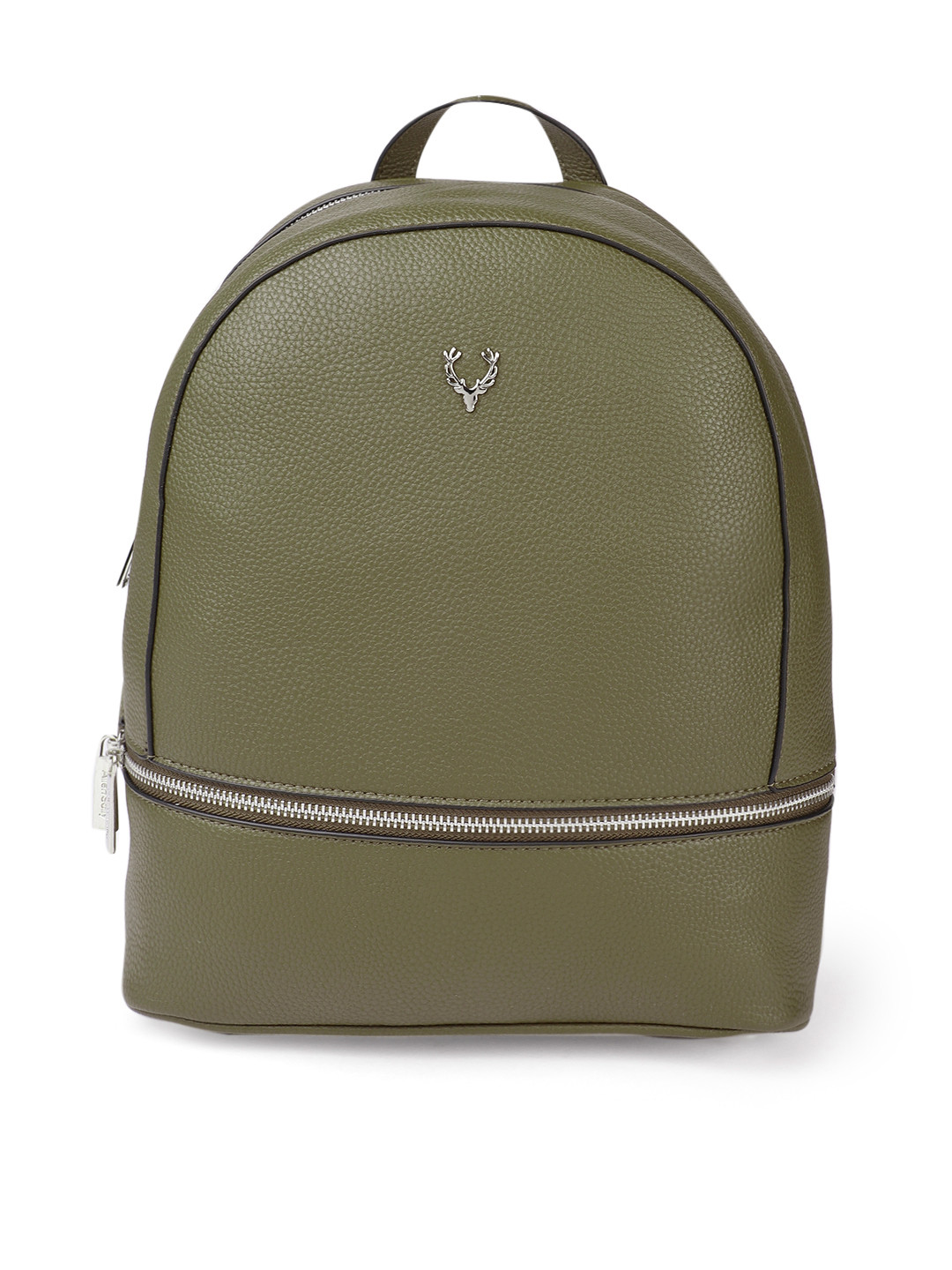 Buy Allen Solly Women Olive Green Solid Backpack Backpacks for Women