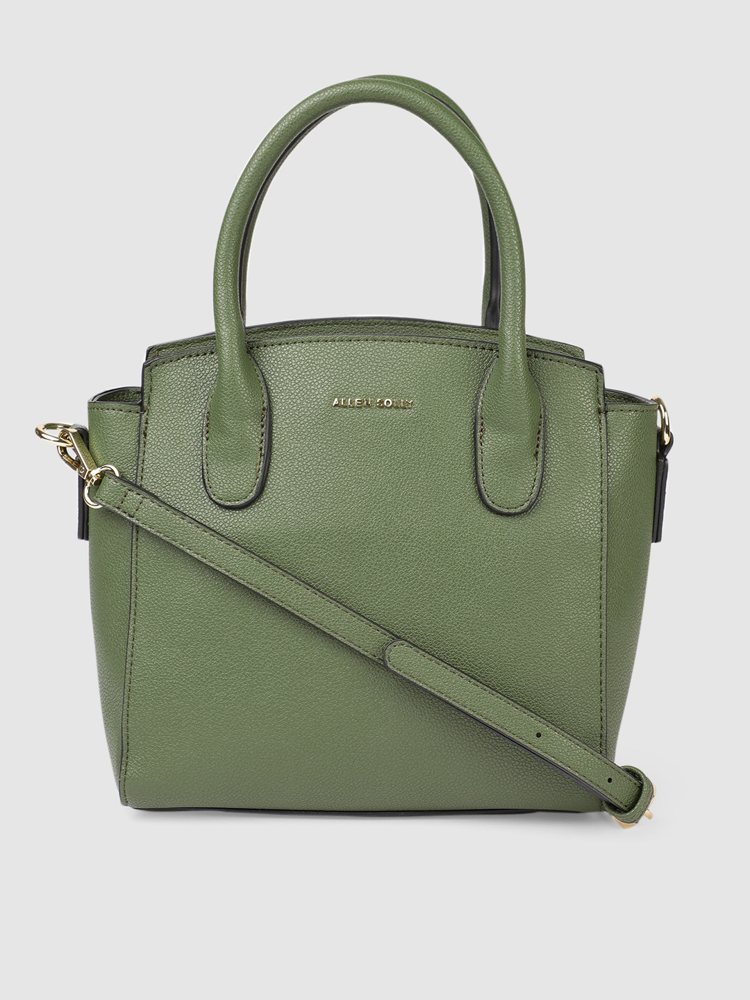 Buy Allen Solly Olive Green Solid Handheld Bag - Handbags for Women