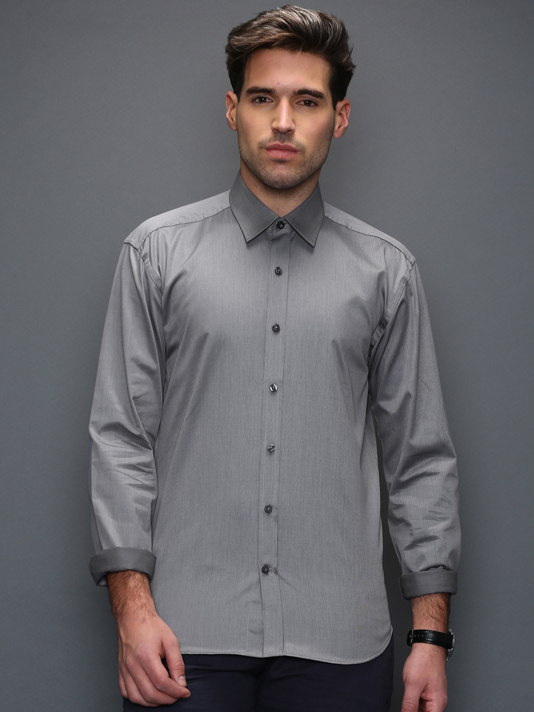 Buy SELECTED Grey Slim Smart Casual Shirt - Shirts for Men 1125181 | Myntra