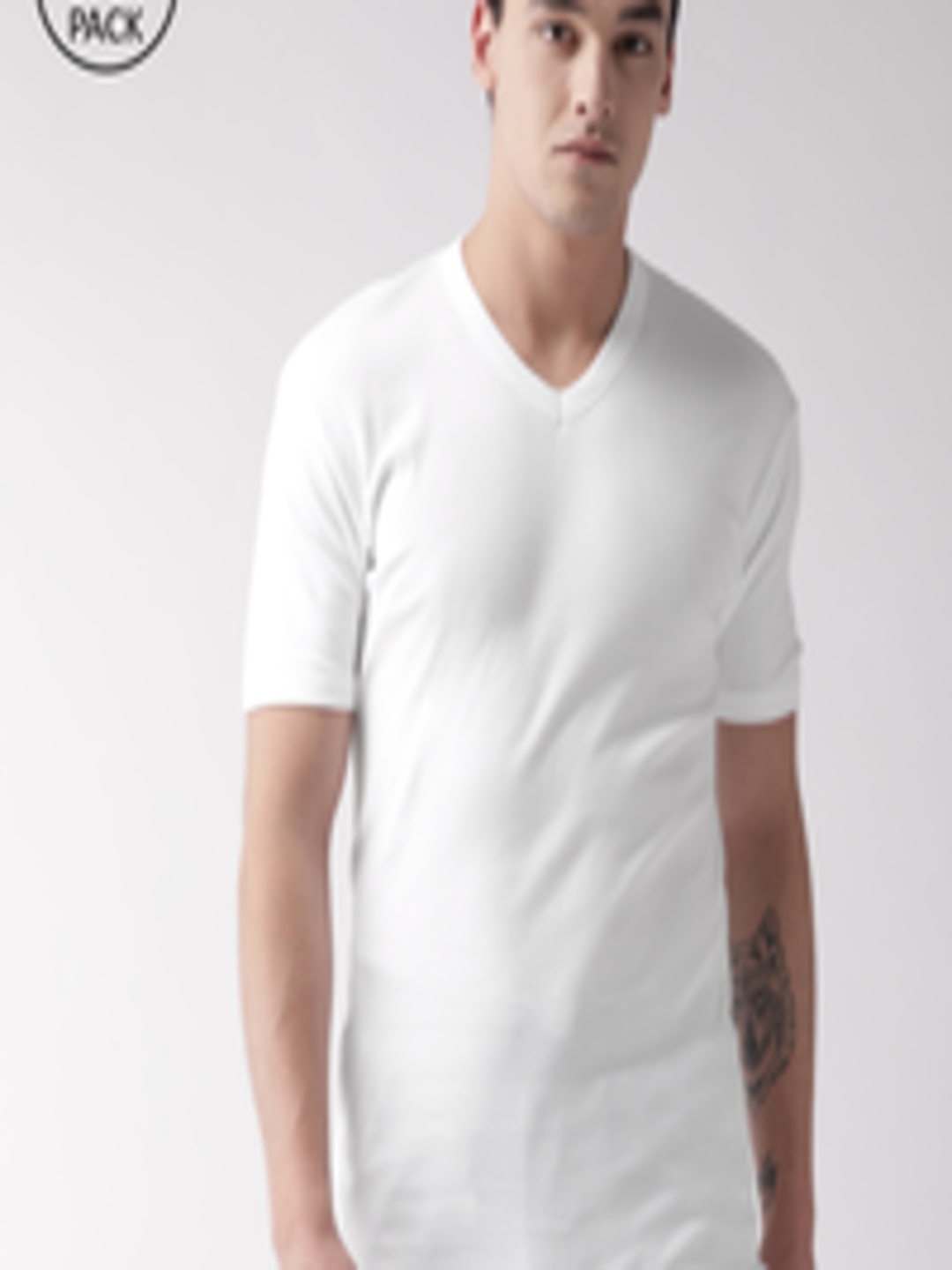Buy Marks & Spencer Men Pack Of 2 White Solid Innerwear Vests ...
