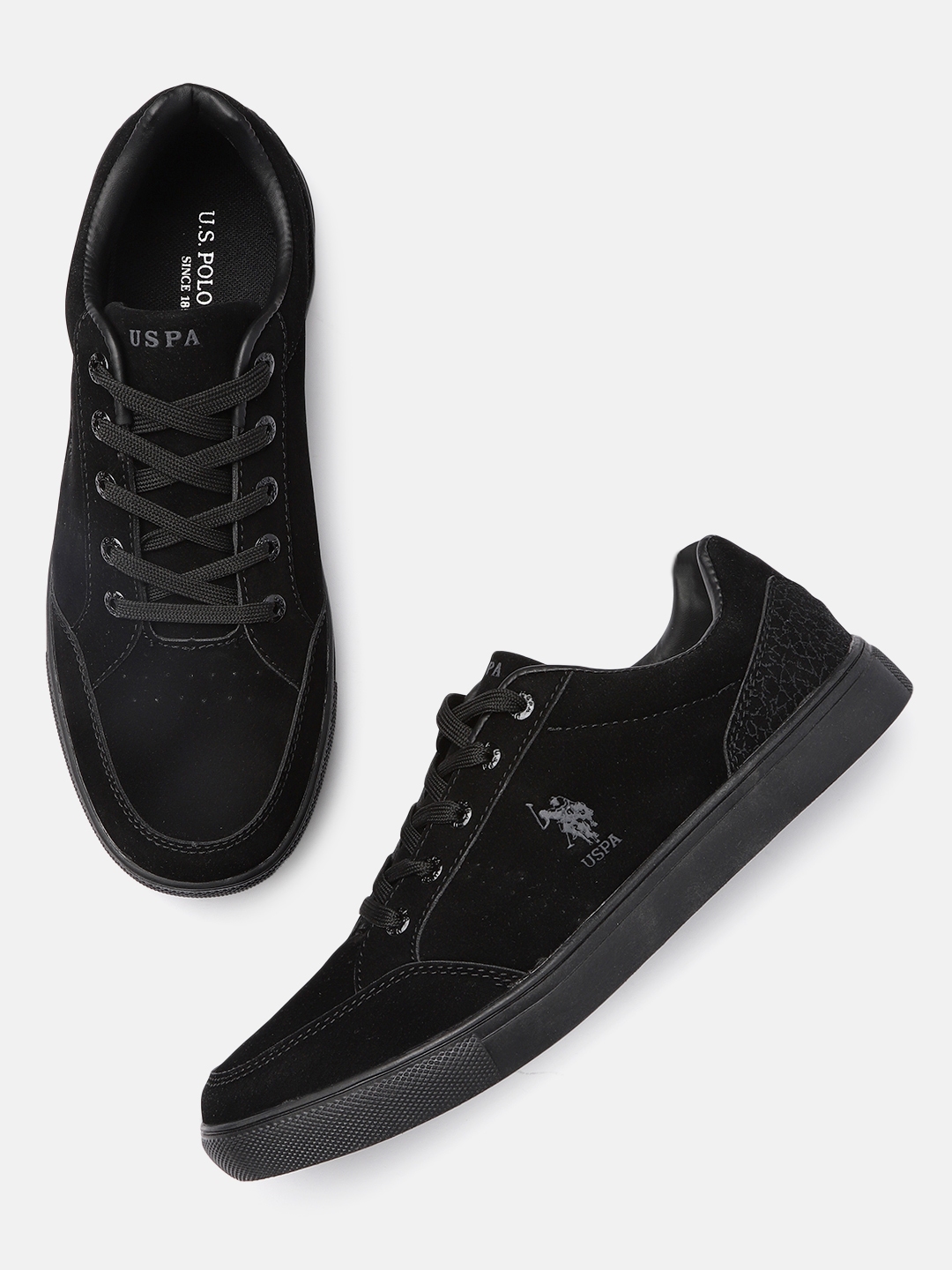 polo black leather sneakers