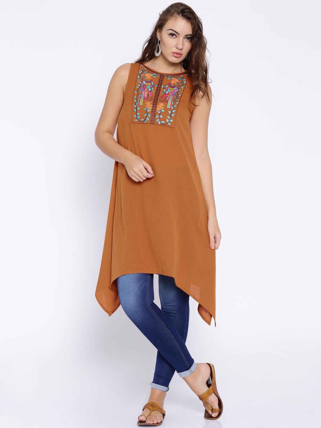 rust orange kurti