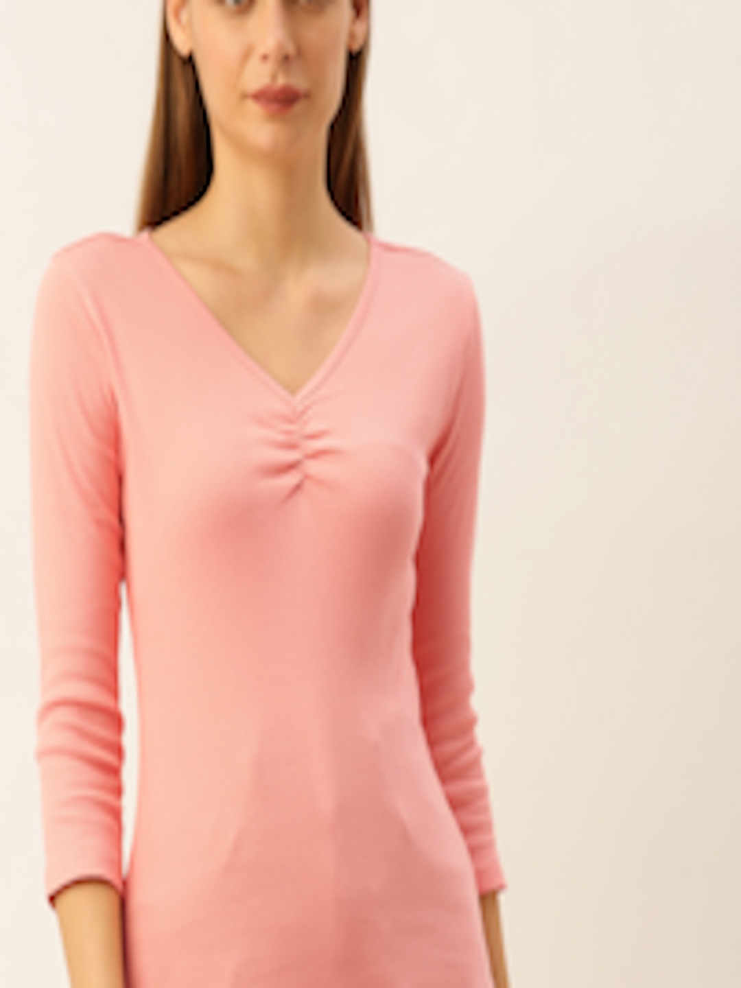 Buy DressBerry Women Pink Solid Ribbed Knitted Pure Cotton Top - Tops ...