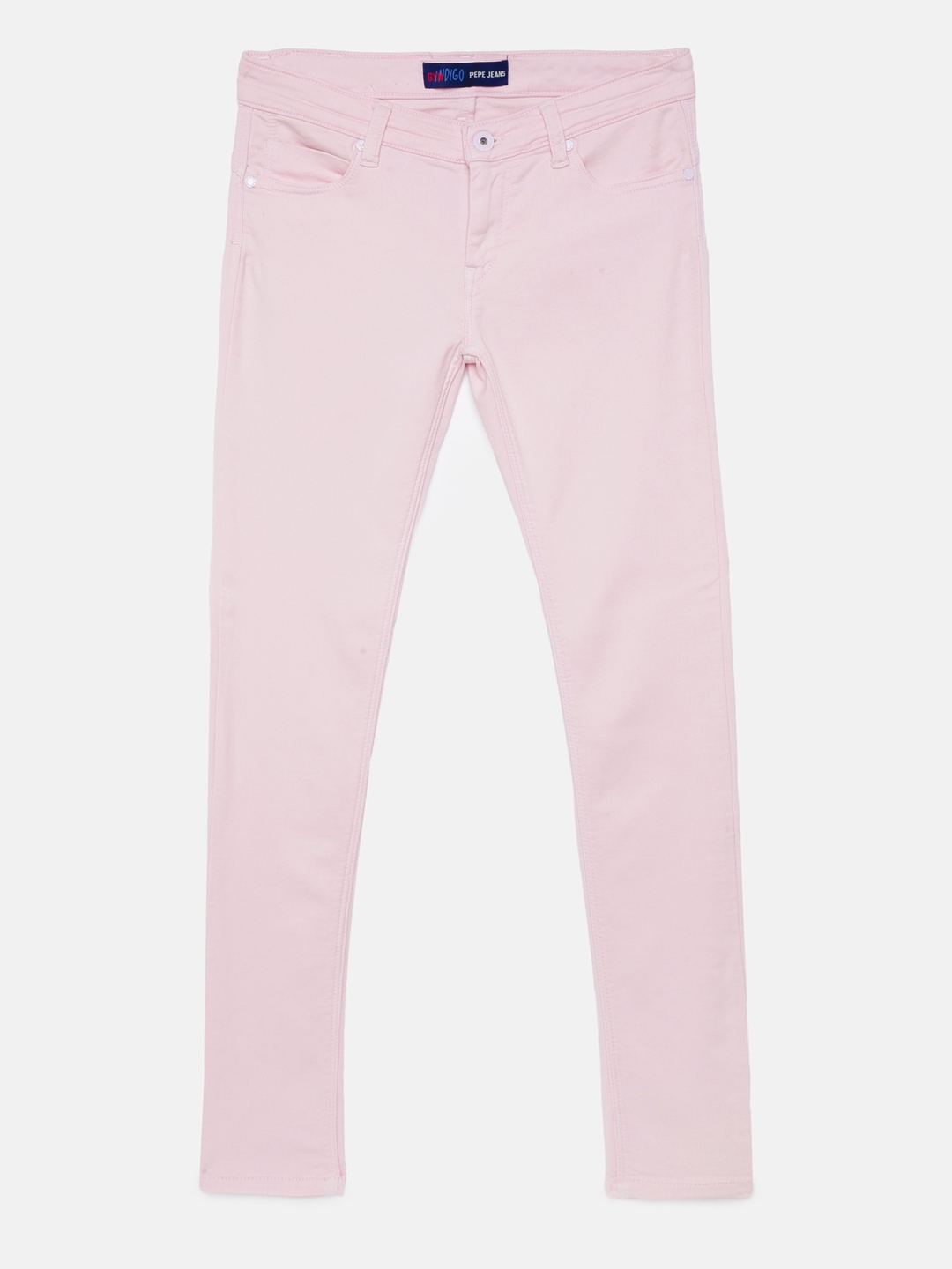 Buy Pepe Jeans Girls Pink Tapered Fit MABEL JR IP Clean Look Jeans ...