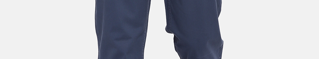 Buy RISQUE Men Blue Smart Slim Fit Solid Regular Trousers - Trousers ...
