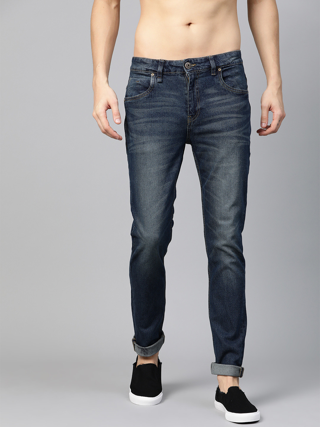 Roadster Men Navy Blue Skinny Fit Mid-Rise Clean Look Stretchable Jeans