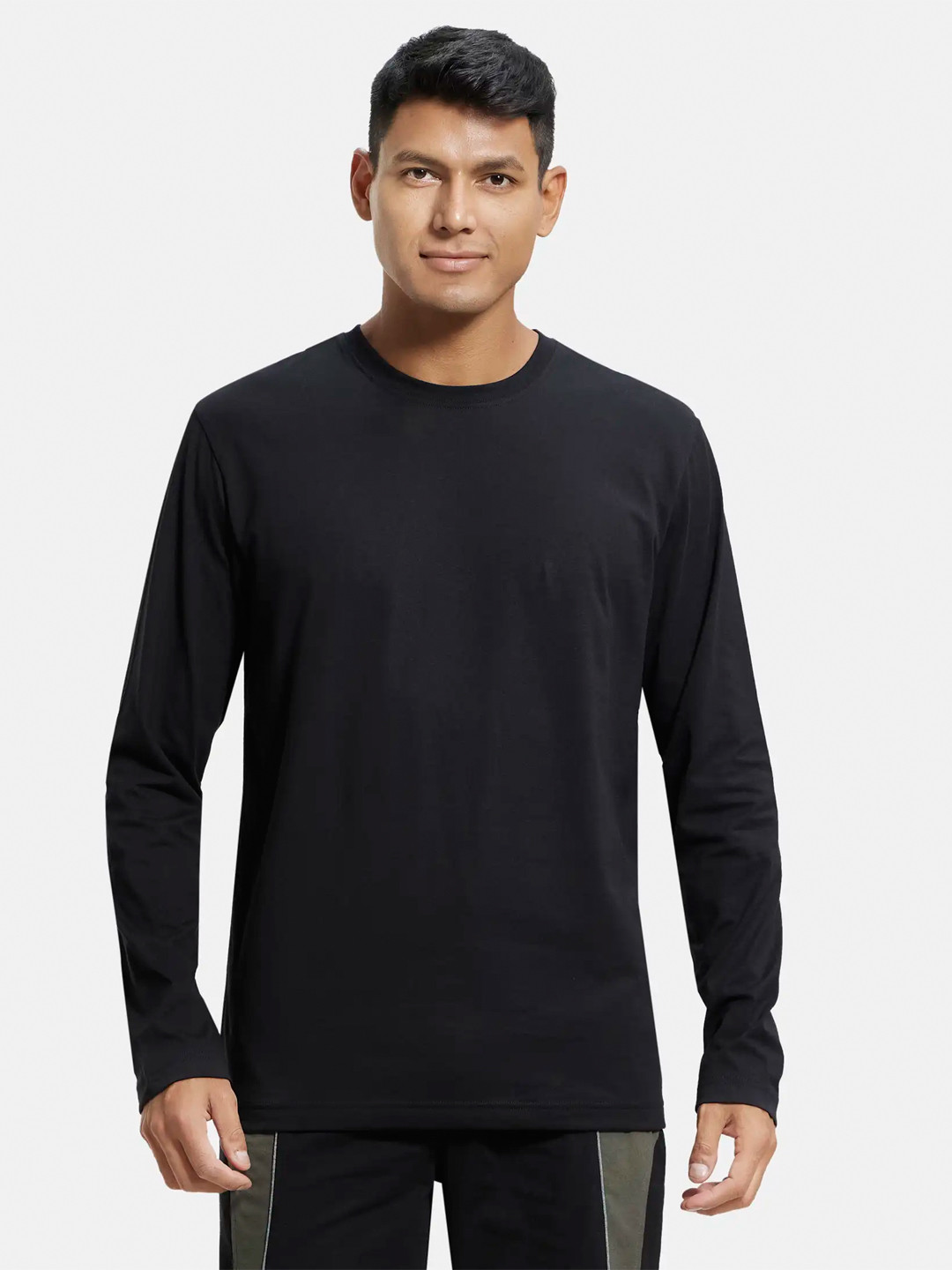 Buy Jockey Super Combed Cotton Rich Solid Round Neck Full Sleeve T ...