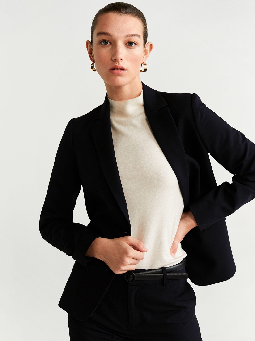 mango black blazer