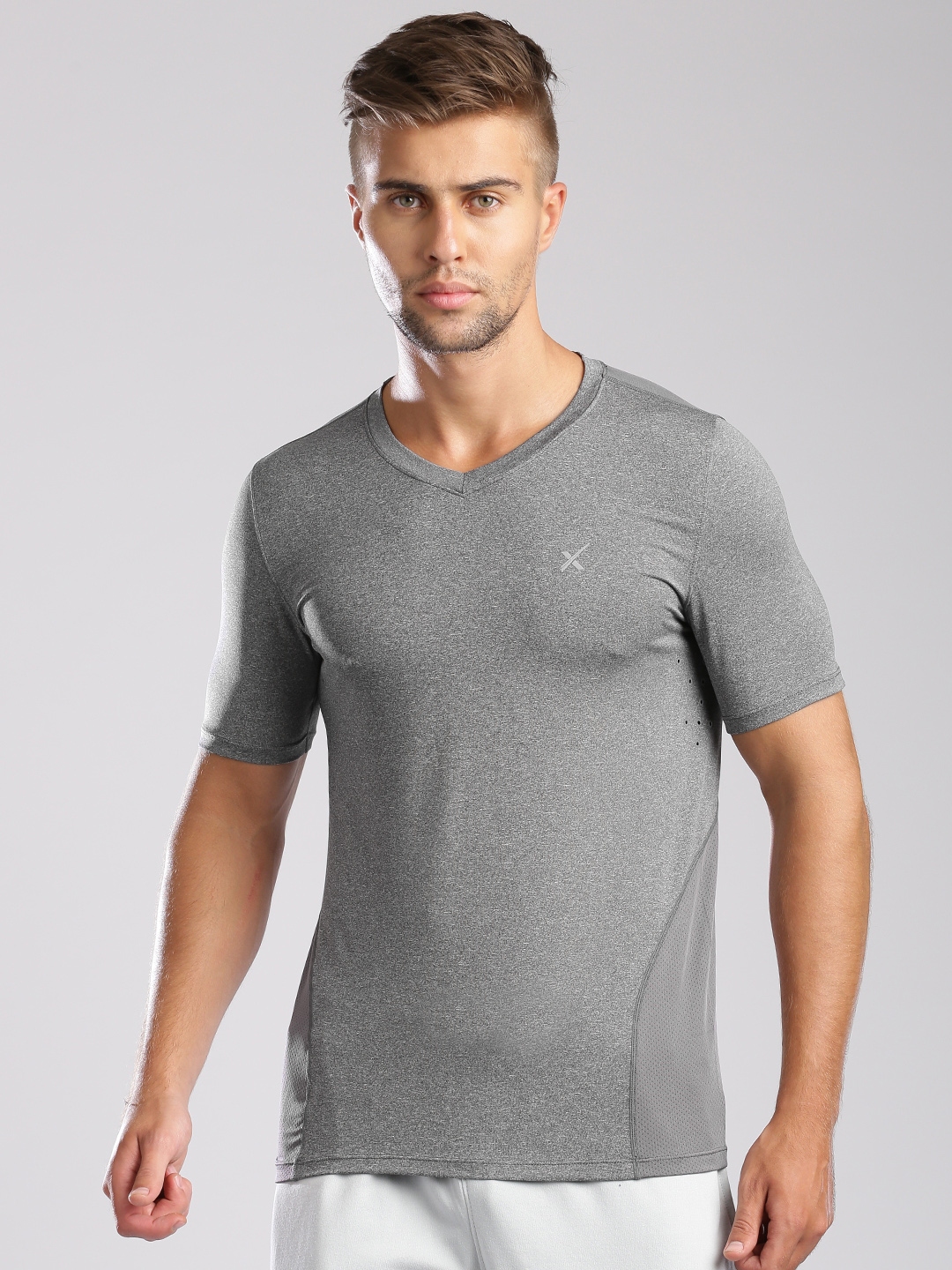 Buy HRX By Hrithik Roshan Grey Training T Shirt - Tshirts for Men ...