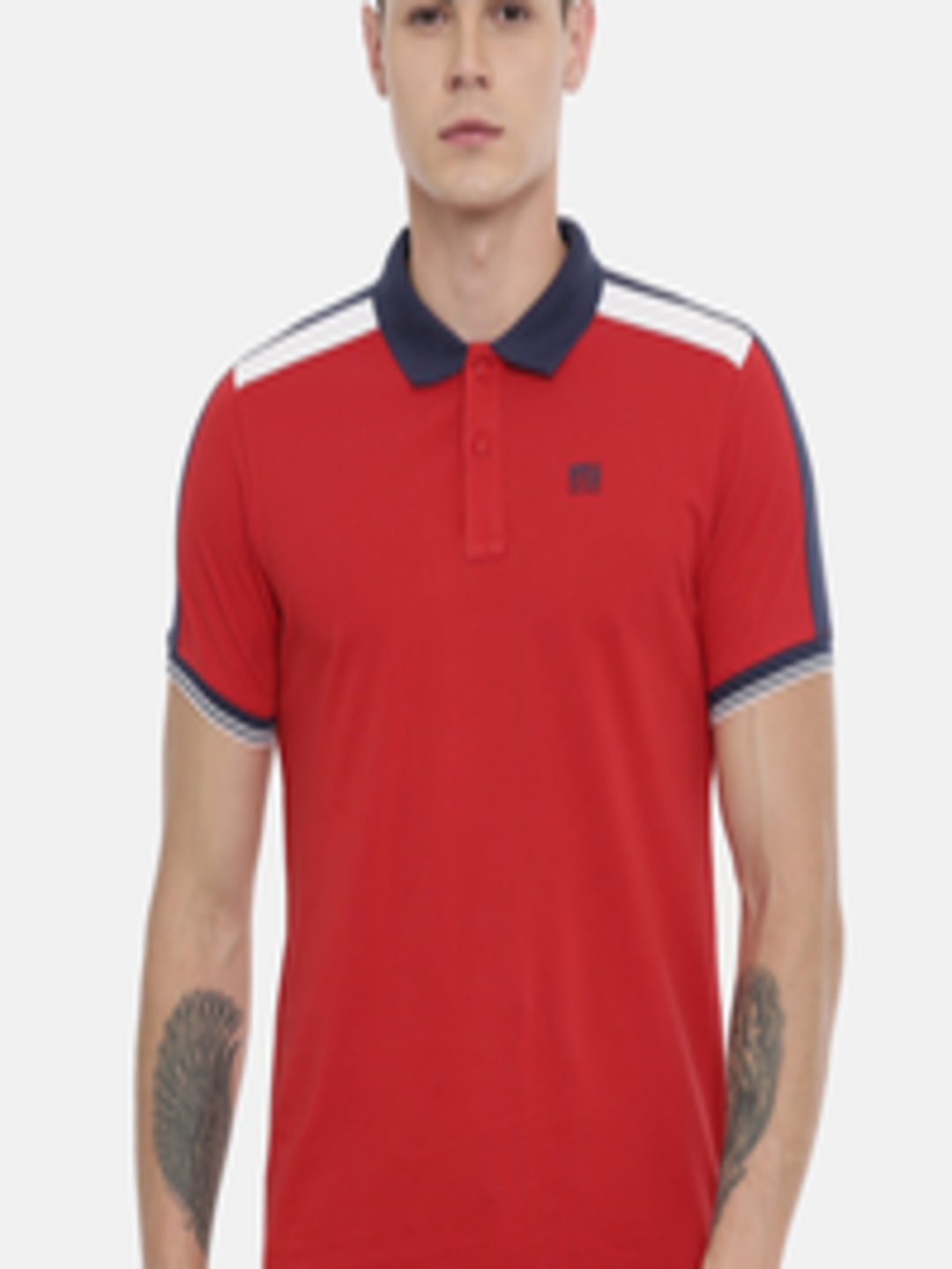 Buy Pepe Jeans Men Red Solid Polo Collar Pure Cotton T Shirt - Tshirts ...
