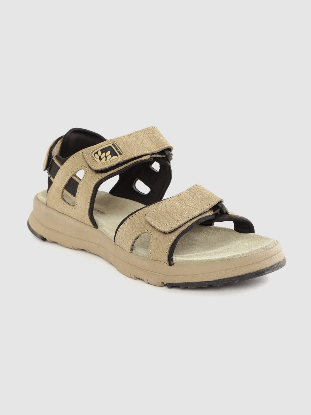 Buy Woodland Men Khaki Leather Comfort Sandals Sandals for Men